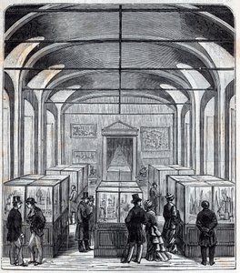 Een kamer van het Conservatoire de Arts et Metiers in de 19e eeuw - Gravure in 