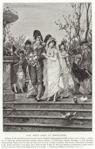 Een bruiloft onder het Directoire, Franse Revolutie, 1795-1799 door French School
