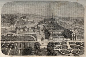 Abbaye de Chelles (Seine et Marne) - gravure in 