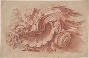 Acanthusornament, ca. 1760 (rood krijt op papier)