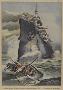 Onopzettelijke zinking van een vissersboot door de Franse gepantserde kruiser Admiral Aube tijdens snelheidsproeven door French School