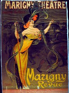 Advertentie voor de Mazigny Revue in Parijs in het Marigny Theater door French School