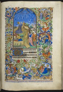 Uren van de Passie: Agonie in de tuin, met extra scènes in de rand, uit Getijdenboek (The Bedford Hours) c.1410-30