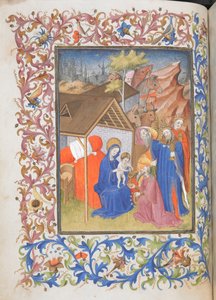 Aanbidding der wijzen, uit het Getijdenboek van René van Anjou door French School