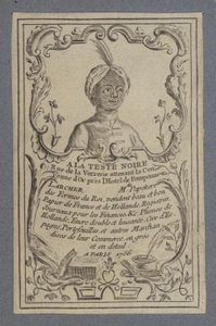 Advertentie voor A la Teste Noire schrijfwaren, Parijs, 1756 door French School