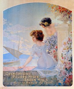 Advertentie voor Hygis schoonheidsproducten voor de huid, ca. 1910 door French School