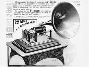 Advertentie voor de fonograaf, ca. 1905 door French School