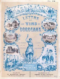Advertentie ter promotie van de publicatie van Lettre sur les Vins de Bordeaux door Theophile Malvezin, 1889 door French School