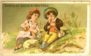 Advertentie chromolithografie van Guérin Boutron chocolade (chromolithografie) door French School