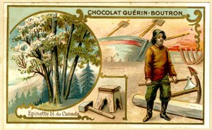 Advertentie chromolithografie van Guérin Boutron chocolade door French School