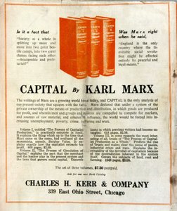 Reclame voor de verkoop van Karl Marx