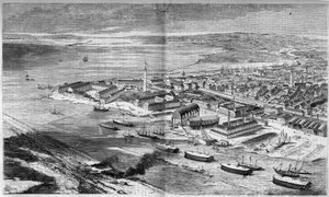 Luchtfoto van de stad en haven van Lorient, Morbihan (56)