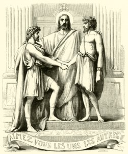 Aimez vous les uns les Autres (gravure) door French School