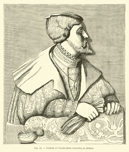 Albasten bas-reliëf van keizer Karel V door French School