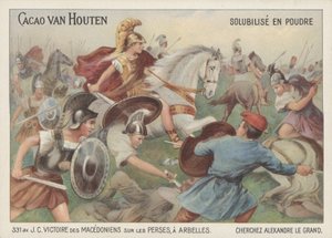 De overwinning van Alexander de Grote op de Perzen bij de Slag bij Arbela, 331 v.Chr. door French School