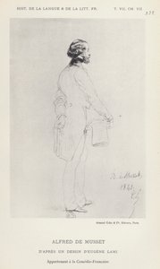 Alfred De Musset (litho) door French School