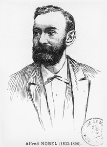 Alfred Nobel (1833-96) door French School