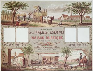 Almanak met traditionele en moderne landbouwmethoden, ca. 1870-80 door French School