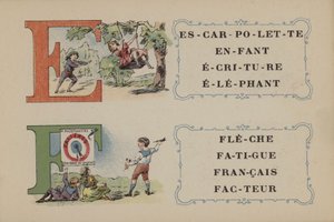 Alfabet De La Phosphatine Falieres (kleur litho) door French School