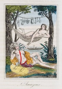 Amazones, illustratie uit Histoire des voyages autour du monde door J. Dufay, uitgegeven door Courvalet & Co., Parijs, 1826 door French School