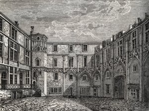Oud hotel de la Tromoille, rue des Bourdonnais, Parijs (1e arr) Gravure in 