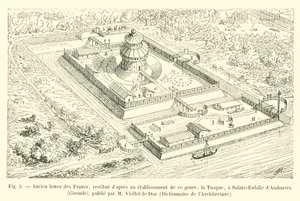 Oude lower van de Francs, hersteld naar een instelling van dit soort, de Tusque, in Sainte-Eulalie d