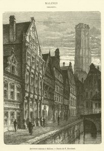 Oude huizen in Mechelen door French School