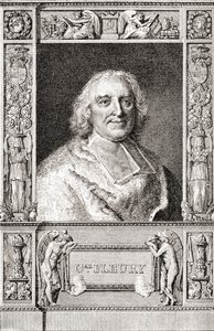 André-Hercule de Fleury, Bisschop van Fréjus, 1653-1743. Franse kardinaal en eerste minister van Lodewijk XV. Uit Les Heures Libres gepubliceerd 1908.