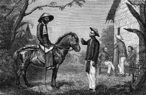 Annamite Tirailleurs in Indochina. Gravure in 
