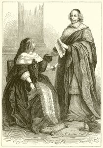Anna van Oostenrijk en kardinaal Mazarin door French School