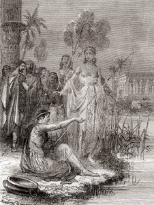 Antonius en Cleopatra vissen met een vloot van kleinere vaartuigen op de Nijl, uit 