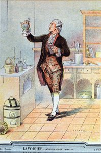 Antoine Laurent de Lavoisier (1743-94) illustratie uit een schoolboek, c.1900 door French School