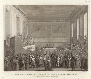Antoine Quentin Fouquier-Tinville berecht door de revolutionaire rechtbank door French School