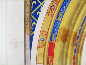 Archivolt van het monument boven het hoofdaltaar in de Sainte-Chapelle, Parijs