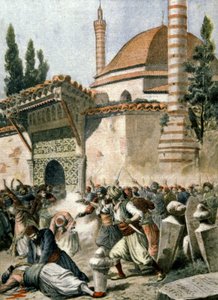 Armeniërs vielen een moskee aan in Constantinopel