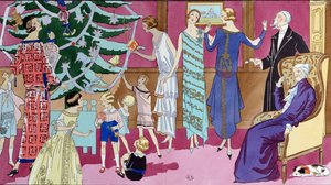 Rond de Kerstboom, modeplaat uit Art Gout Beaute magazine, december 1923 door French School