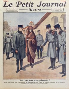 Arrestatie in Győr van Karel IV en koningin Zita na zijn tweede mislukte poging om de troon van Hongarije te heroveren in 1921, omslag van Le Petit Journal, 6 november 1921 door French School