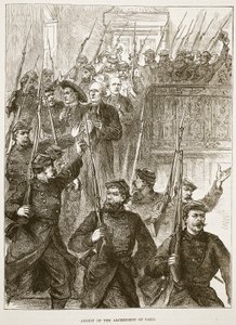 Arrestatie van de aartsbisschop van Parijs, maart 1871, illustratie uit Cassells Geschiedenis van de Oorlog tussen Frankrijk en Duitsland, 1870-1871 door French School