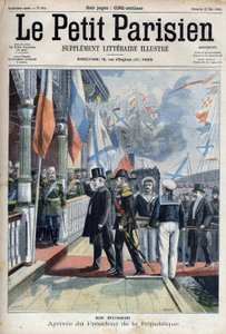 Aankomst van de president van de Franse Republiek Emile Loubet (1838-1929) in Rusland, in 