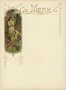 Art Nouveau ontwerp voor een menu door French School