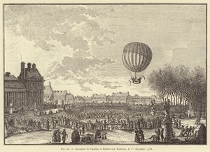 Ascension de Charles et Robert aux Tuileries, le 1er decembre 1783 door French School