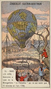 Opstijging van de ballon Le Flesselles, Lyon, Frankrijk door French School