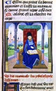 Assaron, uit Histoire des Philosophes, laat 15e eeuw