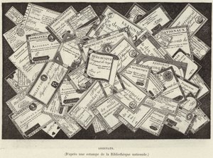 Assignaten, valuta van de Franse Revolutie (gravure) door French School