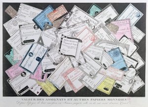 Assignaten en andere voorbeelden van papiergeld vanaf de uitgifte in 1789 tot het einde van de circulatie in 1797