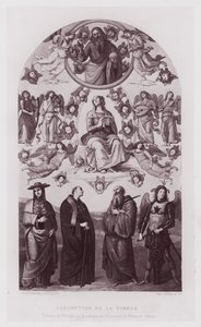 Hemelvaart van de Maagd, Schilderij van Perugino in de Academie voor Schone Kunsten van Florence door French School