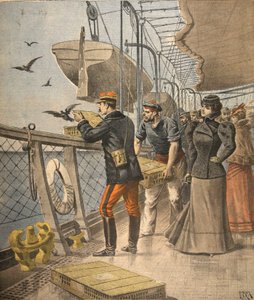 Op zee, illustratie uit Le Petit Journal: Supplement illustre, 10 april 1898 door French School