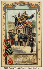 Bij het standbeeld van Straatsburg, Place de la Concorde, Parijs door French School