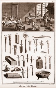 Atelier van een vergulder op metalen - 