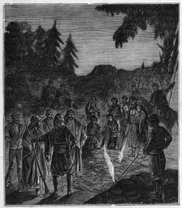 Ateshgah van Bakoe - vuurtempel in Azerbeidzjan - gravure in 